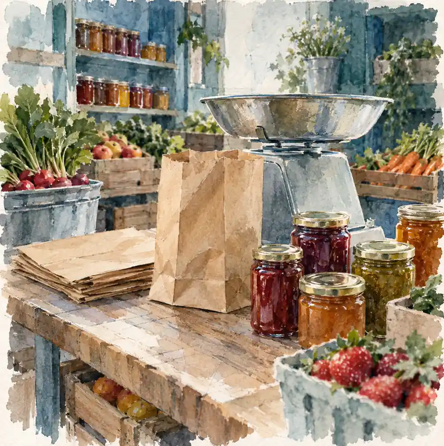 Illustration of specialty markets equipment and workspace
